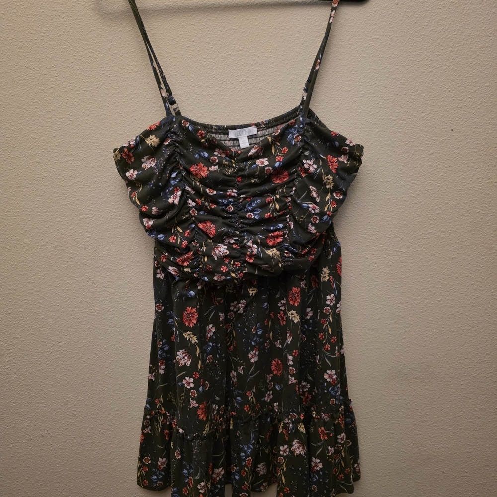 Abound Olive Floral Midi Dress